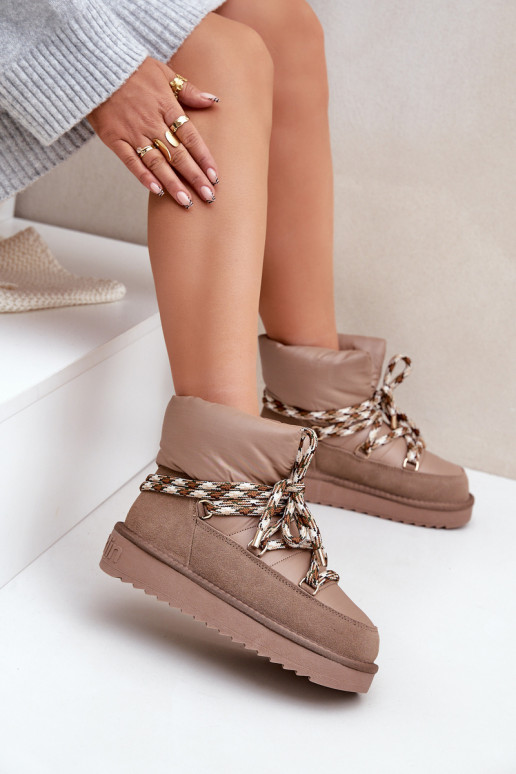 zo semišu Snehule DámskeGrubym Šnurovaniem D.Franklin DFSH375003 hlinené farby zo semišu Snehule DámskeGrubym Šnurovaniem D.Franklin DFSH375003 hlinené farby