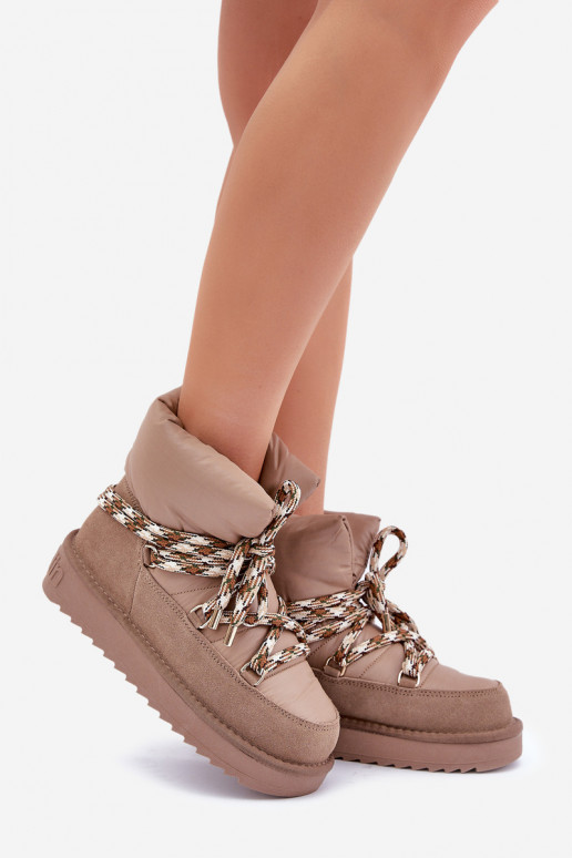 zo semišu Snehule DámskeGrubym Šnurovaniem D.Franklin DFSH375003 hlinené farby zo semišu Snehule DámskeGrubym Šnurovaniem D.Franklin DFSH375003 hlinené farby