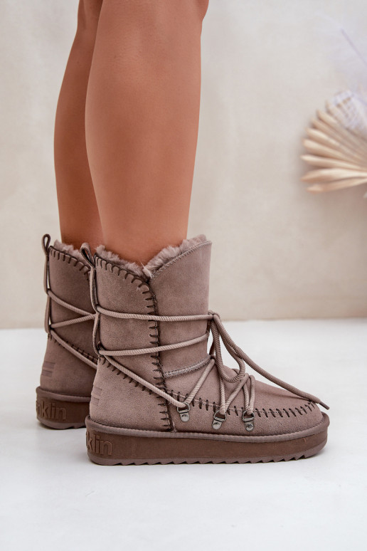 Snehule DámskeZapnutéturalnego zo semišuu D.Franklin DFSH375004 hlinené farby Snehule DámskeZapnutéturalnego zo semišuu D.Franklin DFSH375004 hlinené farby