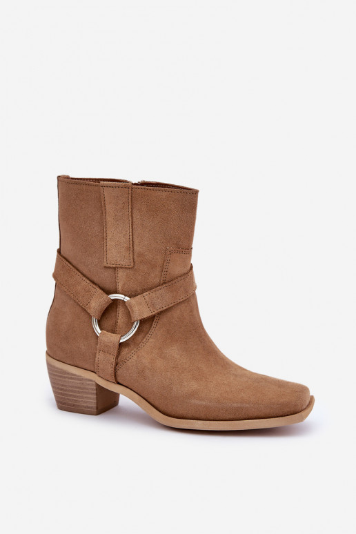 ČižmyZapnutéturalnego zo semišuu s podpätkami Zazoo 3444/2 béžová ČižmyZapnutéturalnego zo semišuu s podpätkami Zazoo 3444/2 béžová