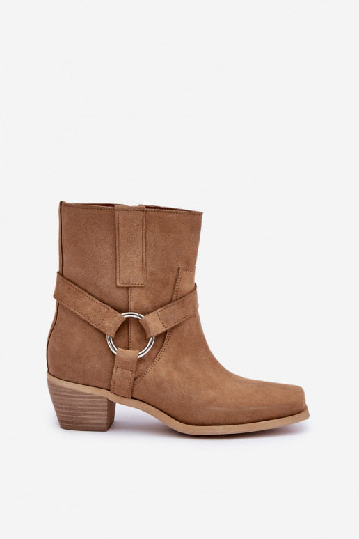 ČižmyZapnutéturalnego zo semišuu s podpätkami Zazoo 3444/2 béžová ČižmyZapnutéturalnego zo semišuu s podpätkami Zazoo 3444/2 béžová