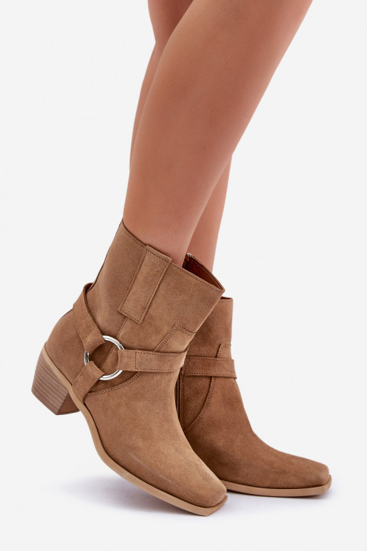 ČižmyZapnutéturalnego zo semišuu s podpätkami Zazoo 3444/2 béžová ČižmyZapnutéturalnego zo semišuu s podpätkami Zazoo 3444/2 béžová