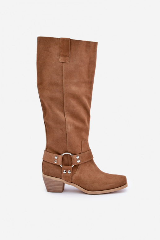 zo semišu čižmy Zapnuté nízkom opätku s čižmami Pred kolenom Zazoo 3444/O Hnedá farba zo semišu čižmy Zapnuté nízkom opätku s čižmami Pred kolenom Zazoo 3444/O Hnedá farba