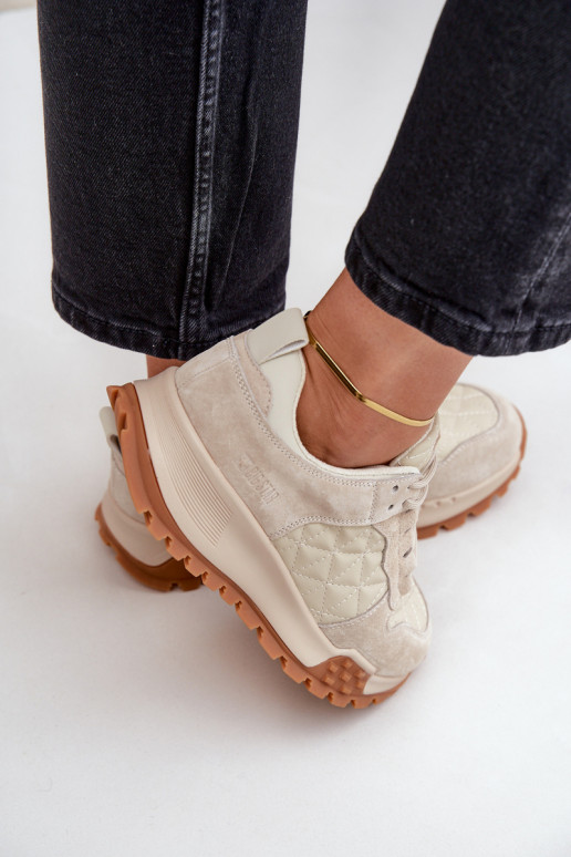 Kožené Tenisky model obuvi Dámske Big Star OO274A315 Hi-Poly System béžová