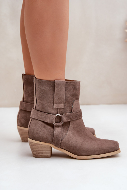 ČižmyZapnutéturalnego zo semišuu s podpätkami Zazoo 3444/2 Hnedá farba ČižmyZapnutéturalnego zo semišuu s podpätkami Zazoo 3444/2 Hnedá farba