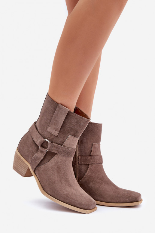 ČižmyZapnutéturalnego zo semišuu s podpätkami Zazoo 3444/2 Hnedá farba ČižmyZapnutéturalnego zo semišuu s podpätkami Zazoo 3444/2 Hnedá farba