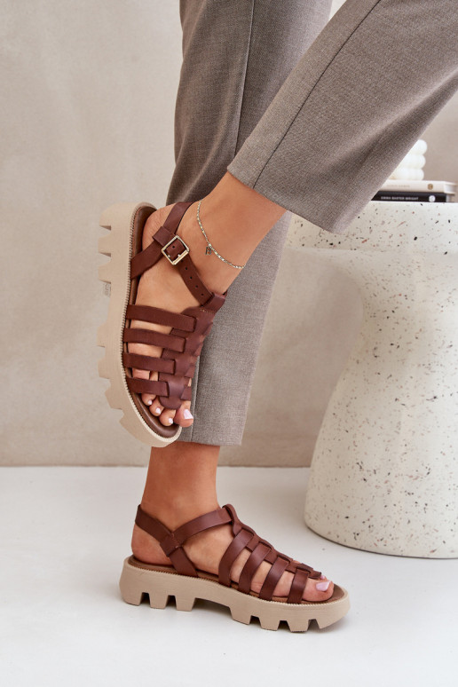 Dámske sandále Dámske Zazoo 3695 Hnedá farba