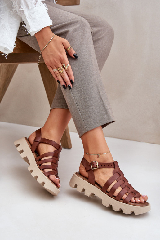 Dámske sandále Dámske Zazoo 3695 Hnedá farba