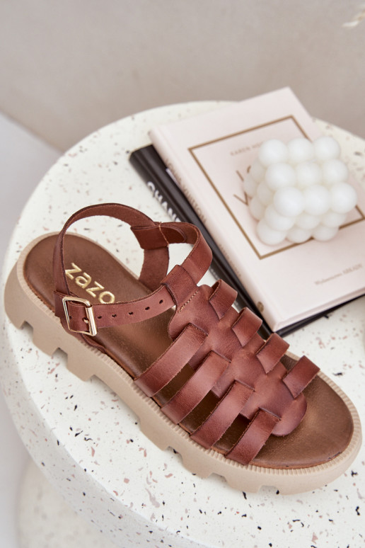 Dámske sandále Dámske Zazoo 3695 Hnedá farba