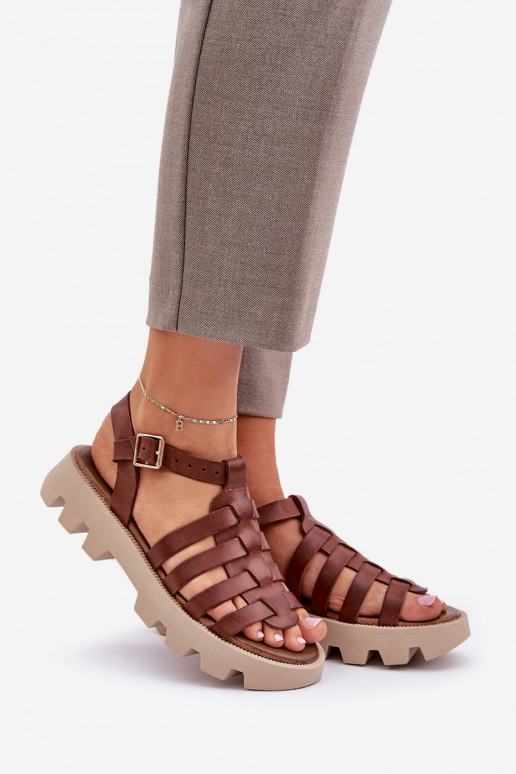 Dámske sandále Dámske Zazoo 3695 Hnedá farba