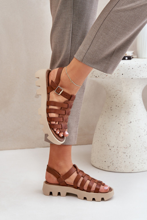 Dámske sandále Dámske Zazoo 3695 Hnedá farba