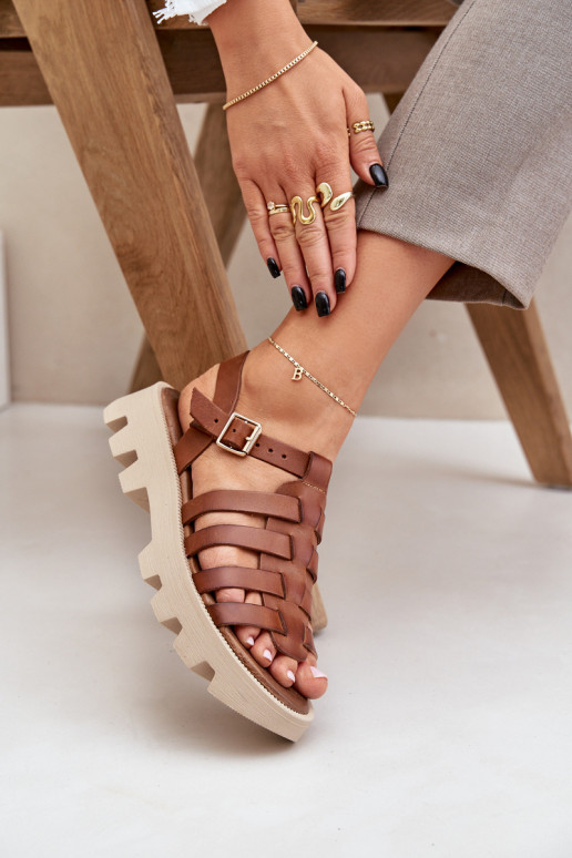 Dámske sandále Dámske Zazoo 3695 Hnedá farba