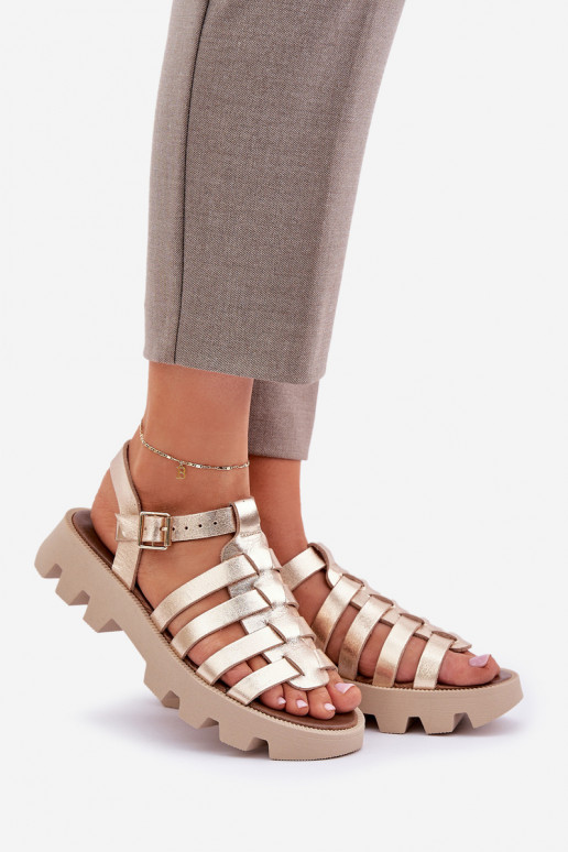 Dámske sandále Dámske Zazoo 3695 zlatej farby