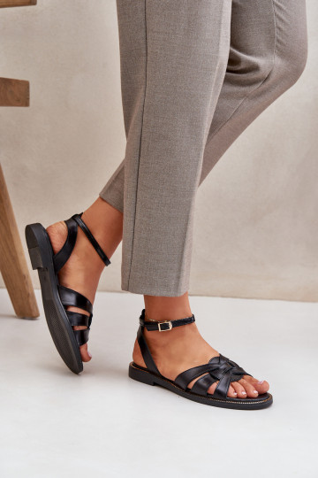 Dámske sandále Dámske so širokými podpätkami Zazoo 3688 čierna