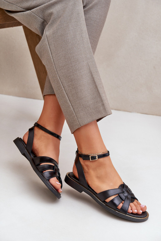 Dámske sandále Dámske so širokými podpätkami Zazoo 3688 čierna