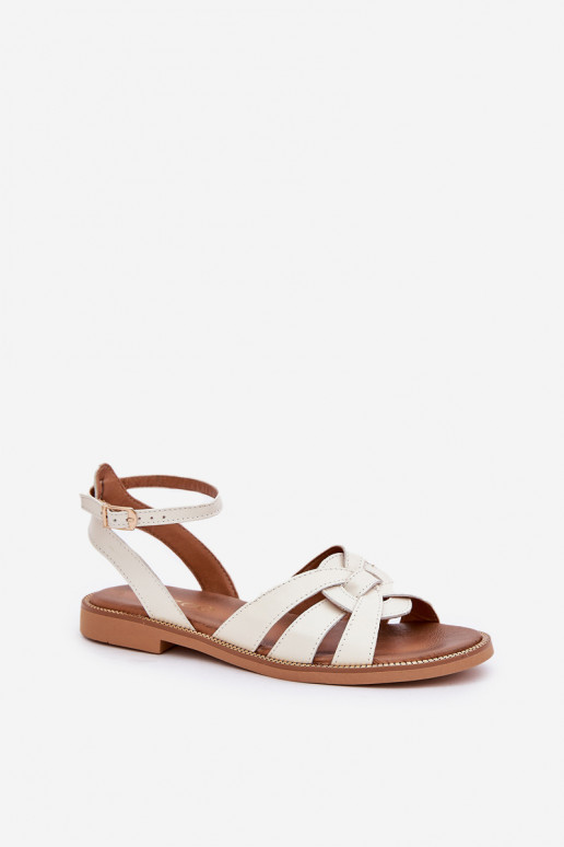 Dámske sandále Dámske so širokými podpätkami Zazoo 3688 slonovina