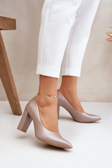 Saténové topánky LeĮskis Shoes 2453 pieskové 2