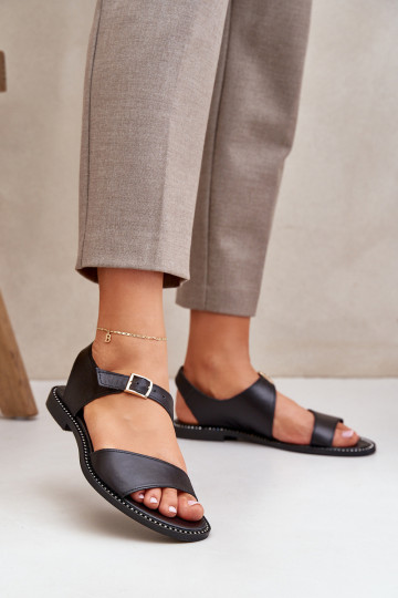 Kožené Sandále pre ženy Zazoo 3014 čierna