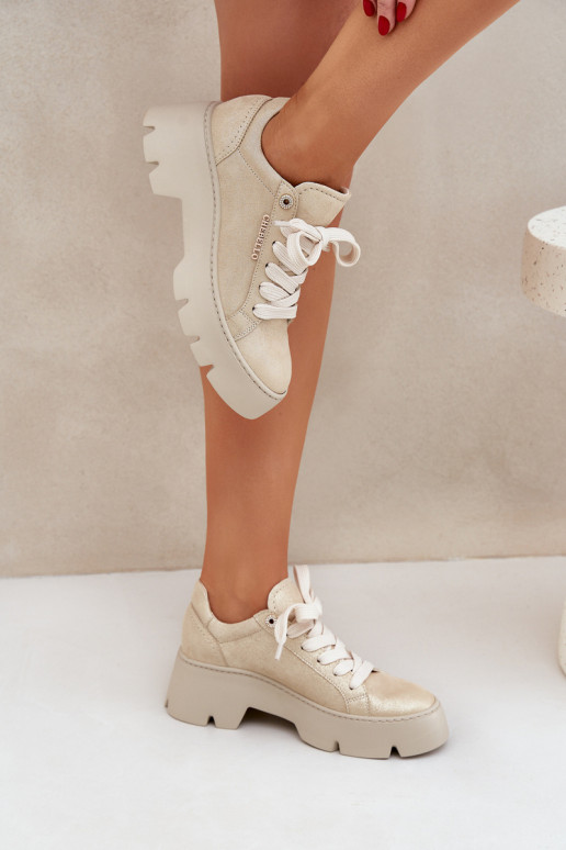 Tenisky model obuvi tenisky s platformou CheBello 4632 zlatej farby