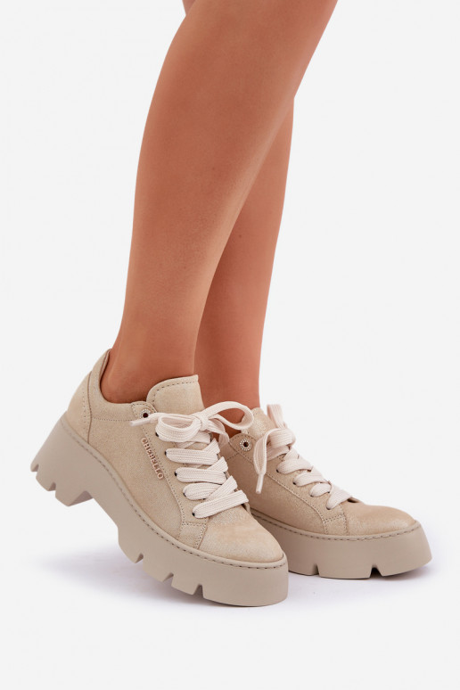 Tenisky model obuvi tenisky s platformou CheBello 4632 zlatej farby