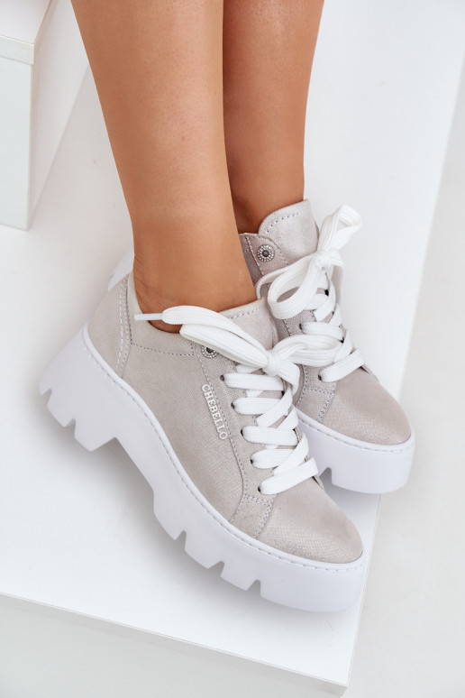 Tenisky model obuvi tenisky s platformou CheBello 4632 strieborná farba