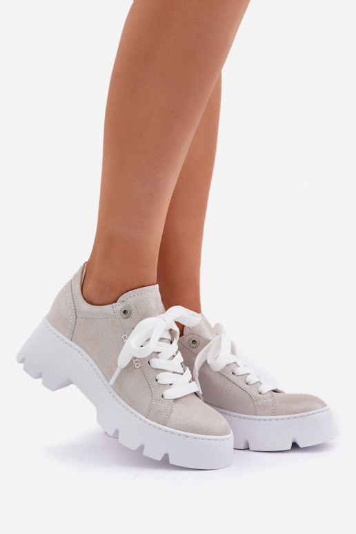 Tenisky model obuvi tenisky s platformou CheBello 4632 strieborná farba