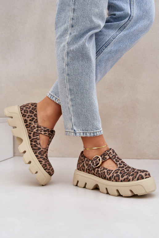 zo semišu topánky s prackami so vzormi leopardej kožušiny Zazoo 20183 Hnedá farba zo semišu topánky s prackami so vzormi leopardej kožušiny Zazoo 20183 Hnedá farba