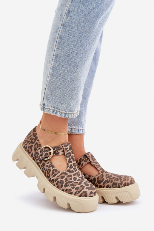 zo semišu topánky s prackami so vzormi leopardej kožušiny Zazoo 20183 Hnedá farba zo semišu topánky s prackami so vzormi leopardej kožušiny Zazoo 20183 Hnedá farba