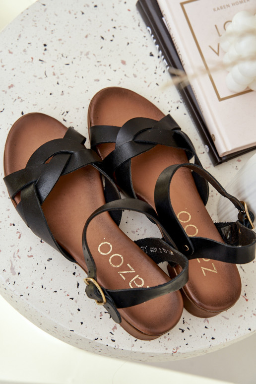 Dámske sandále Zapnuté Jemném Obcasie Zazoo 40372 čierna Dámske sandále Zapnuté Jemném Obcasie Zazoo 40372 čierna