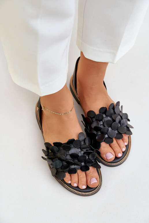 Dámske sandále so širokými podpätkami Zazoo 40425 čierna