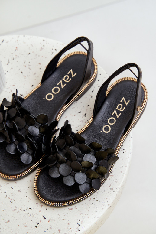 Dámske sandále so širokými podpätkami Zazoo 40425 čierna