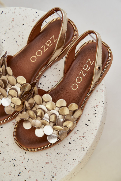 Dámske sandále so širokými podpätkami Zazoo 40425 zlatej farby Dámske sandále so širokými podpätkami Zazoo 40425 zlatej farby