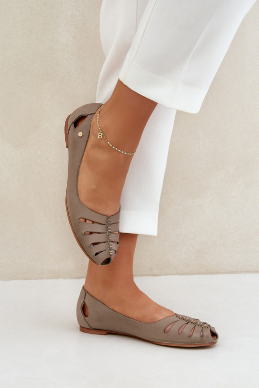 Zazoo 10009 Pohodlné balerínky z pravej kože Dámske béžová Zazoo 10009 Pohodlné balerínky z pravej kože Dámske béžová