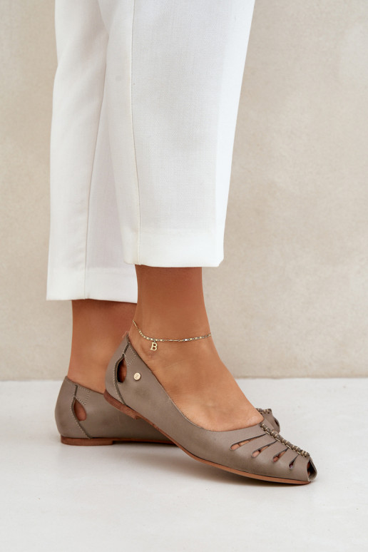 Zazoo 10009 Pohodlné balerínky z pravej kože Dámske béžová Zazoo 10009 Pohodlné balerínky z pravej kože Dámske béžová