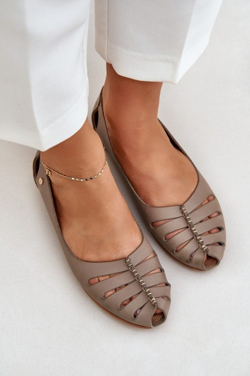 Zazoo 10009 Pohodlné balerínky z pravej kože Dámske béžová Zazoo 10009 Pohodlné balerínky z pravej kože Dámske béžová