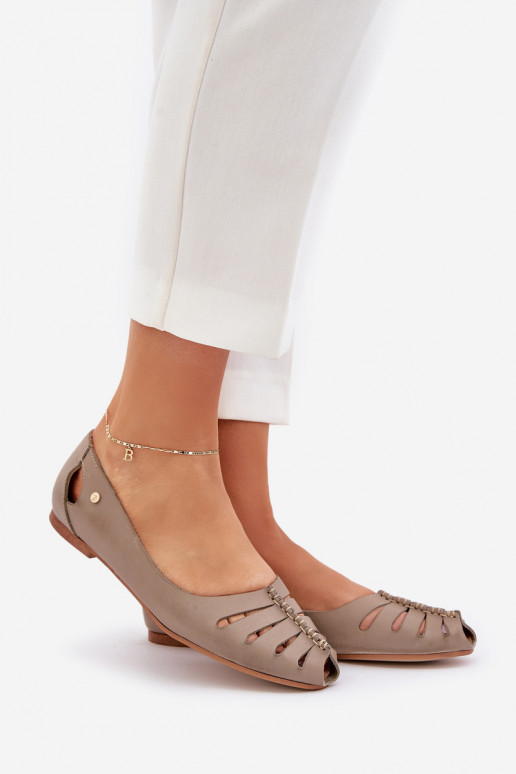 Zazoo 10009 Pohodlné balerínky z pravej kože Dámske béžová Zazoo 10009 Pohodlné balerínky z pravej kože Dámske béžová