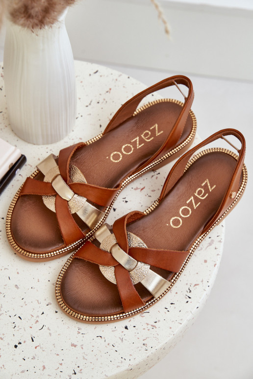 Zazoo 40382 Dámske sandále Kožené Hnedá farba Zazoo 40382 Dámske sandále Kožené Hnedá farba