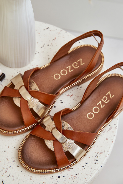 Zazoo 40382 Dámske sandále Kožené Hnedá farba Zazoo 40382 Dámske sandále Kožené Hnedá farba