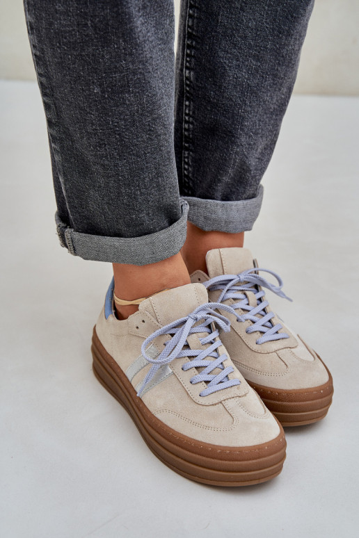 Zazoo N1068S4 Semišový model tenisiek s platformou béžová Zazoo N1068S4 Semišový model tenisiek s platformou béžová