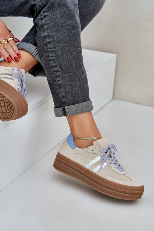 Zazoo N1068S4 Semišový model tenisiek s platformou béžová Zazoo N1068S4 Semišový model tenisiek s platformou béžová