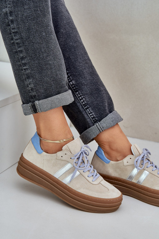 Zazoo N1068S4 Semišový model tenisiek s platformou béžová Zazoo N1068S4 Semišový model tenisiek s platformou béžová