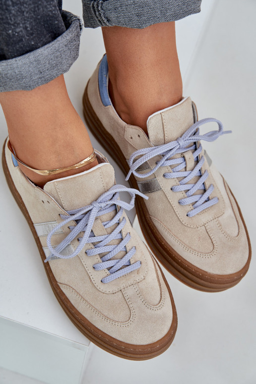 Zazoo N1068S4 Semišový model tenisiek s platformou béžová Zazoo N1068S4 Semišový model tenisiek s platformou béžová