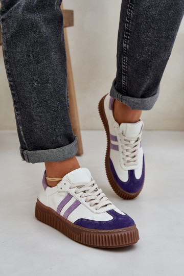 Zazoo N1068S6 Kožené Nízka Tenisky model obuvi Dámske s platformou biela farba