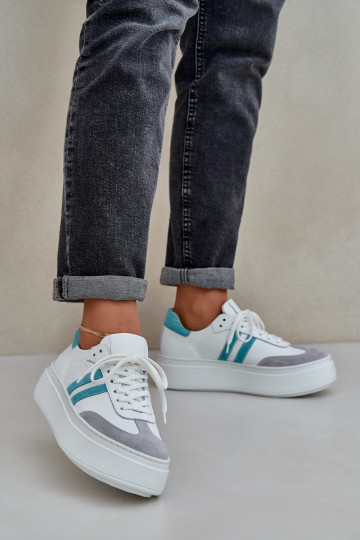 Zazoo N1068S8 Kožené Nízka Tenisky model obuvi Dámske s platformou biela farba