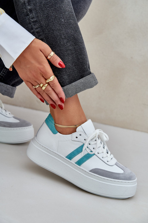 Zazoo N1068S8 Kožené Nízka Tenisky model obuvi Dámske s platformou biela farba Zazoo N1068S8 Kožené Nízka Tenisky model obuvi Dámske s platformou biela farba