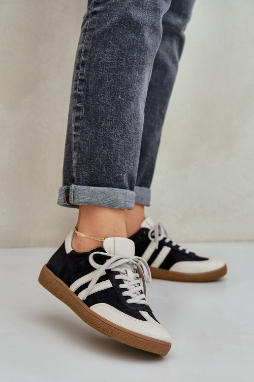 Zazoo N1068 Kožené Nízka Tenisky model obuvi Dámske čierna