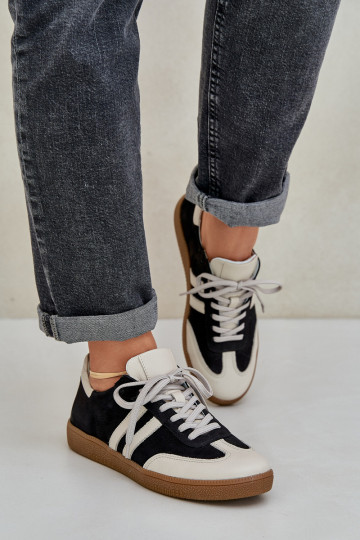 Zazoo N1068 Kožené Nízka Tenisky model obuvi Dámske čierna 2