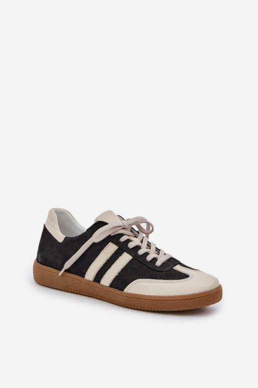 Zazoo N1068 Kožené Nízka Tenisky model obuvi Dámske čierna