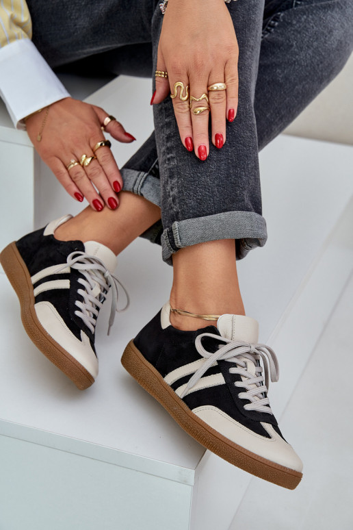 Zazoo N1068 Kožené Nízka Tenisky model obuvi Dámske čierna