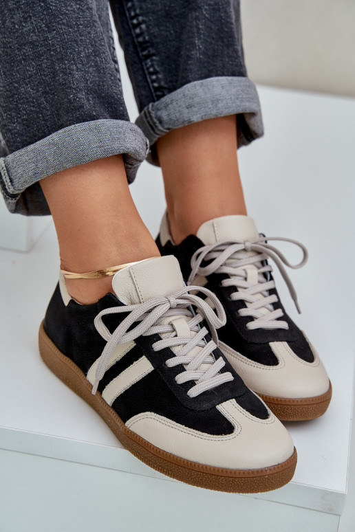 Zazoo N1068 Kožené Nízka Tenisky model obuvi Dámske čierna